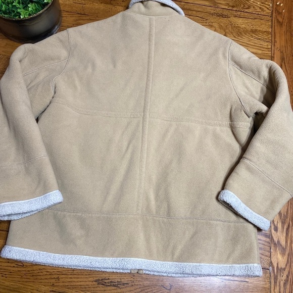 North Crest Classic Womens L 10-12 Lt Beige Zip Front Fleece Jacket. - Picture 11 of 11